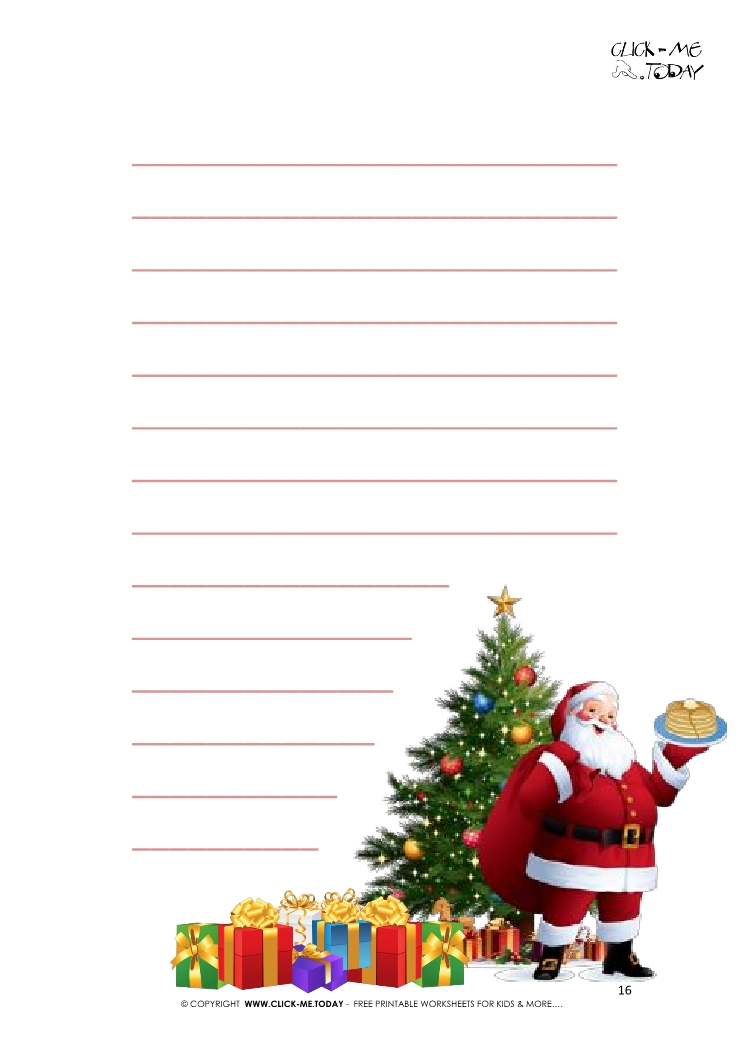 Free printable blank Santa letter template Xmas tree 15